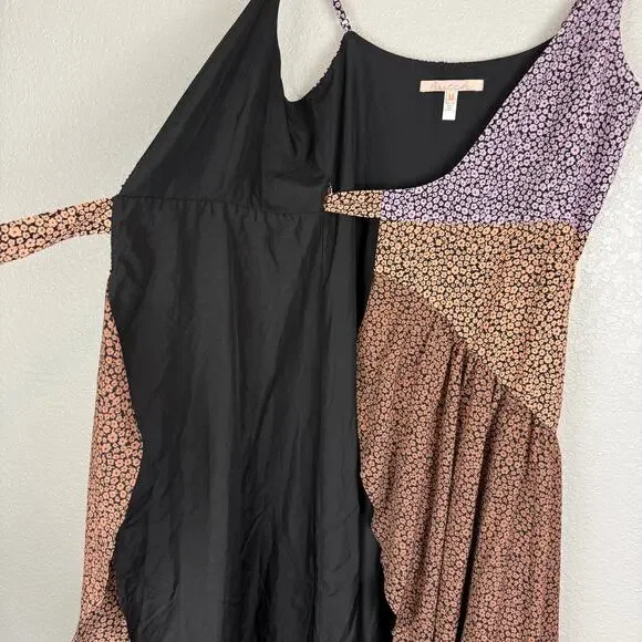 Hutch Anthropologie NWT Elma Floral High Low Contrast Wrap Midi Dress M Purple - Picture 7 of 15